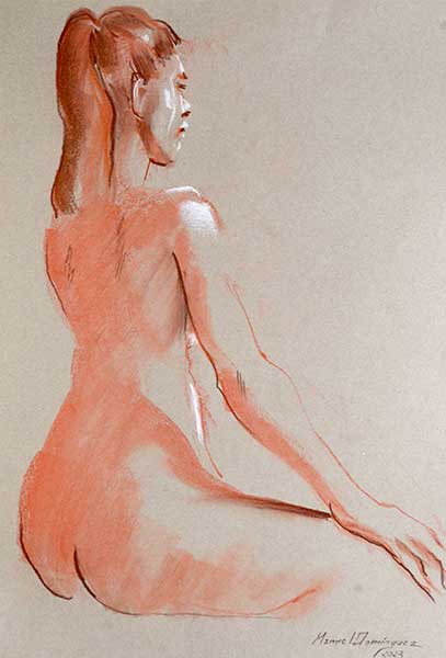 Desnudo de mujer.sanguina