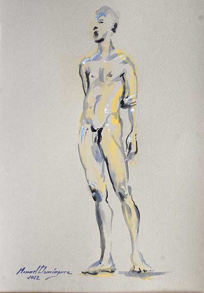 Desnudo a la acuarela. Manuel Domínguez