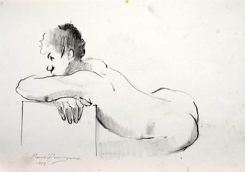 Desnudo -dibujo de Manuel Domínguez