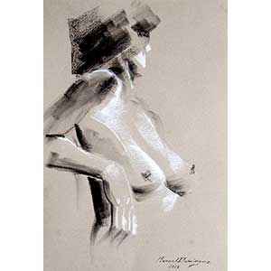 Desnudo femenino a sepia