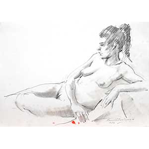 Desnudo femenino a sepia