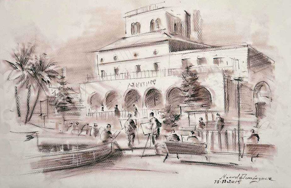 City Council of Huercal de Almería.  Drawing by Manuel Domínguez