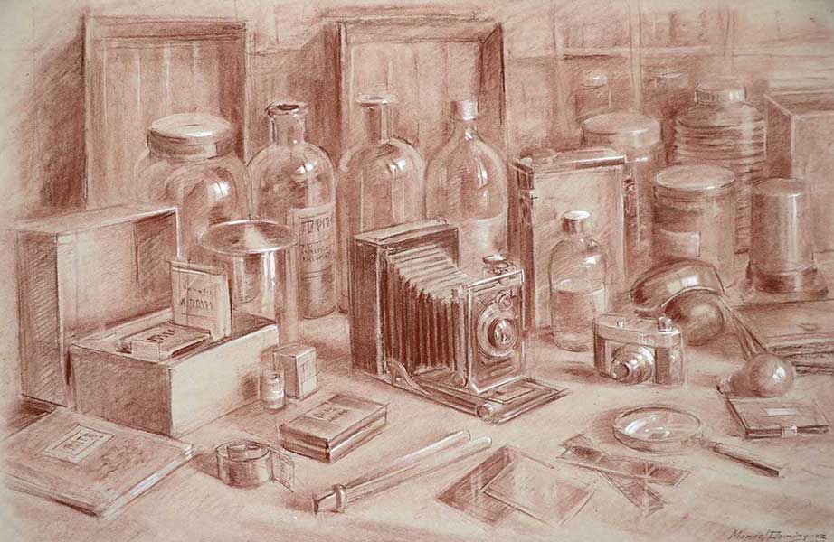 Photo Lab. Drawing by Manuel Domínguez