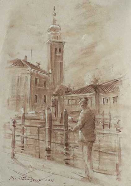 Venice- Drawing by Manuel Domínguez