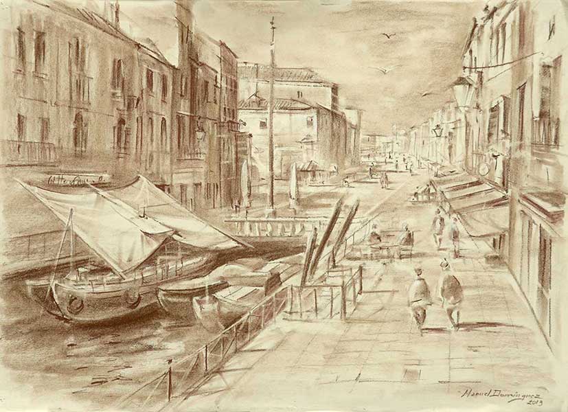  Venice. Drawing. Manuel Domínguez