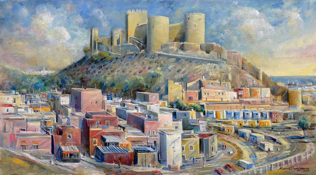 Alcazaba de Almería-óleo de Manuel Domínguez