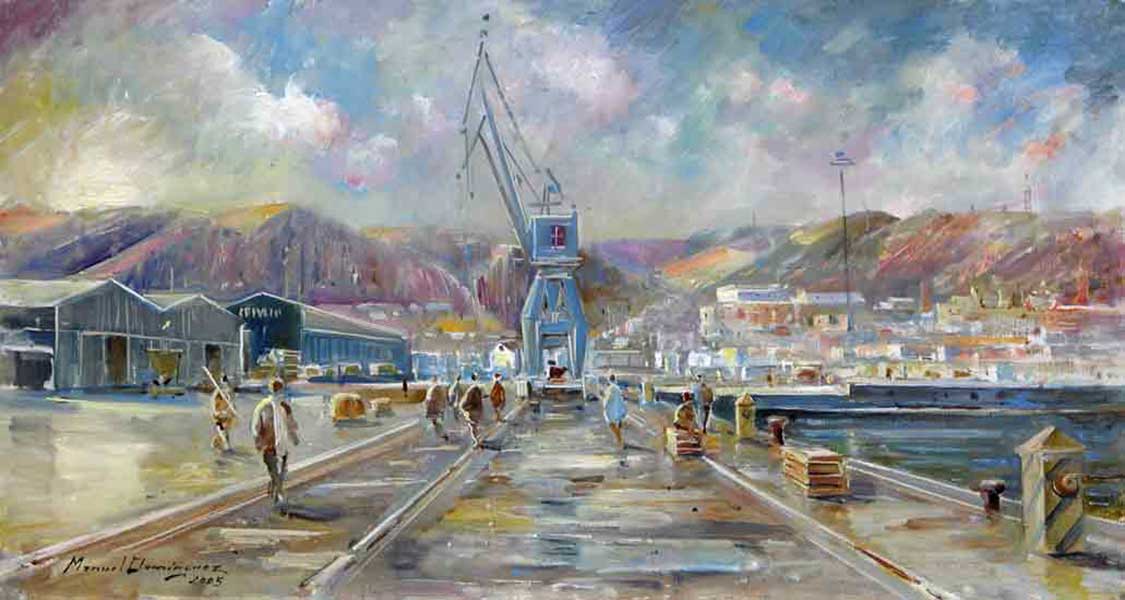 port of Almería-oil paiinting 39