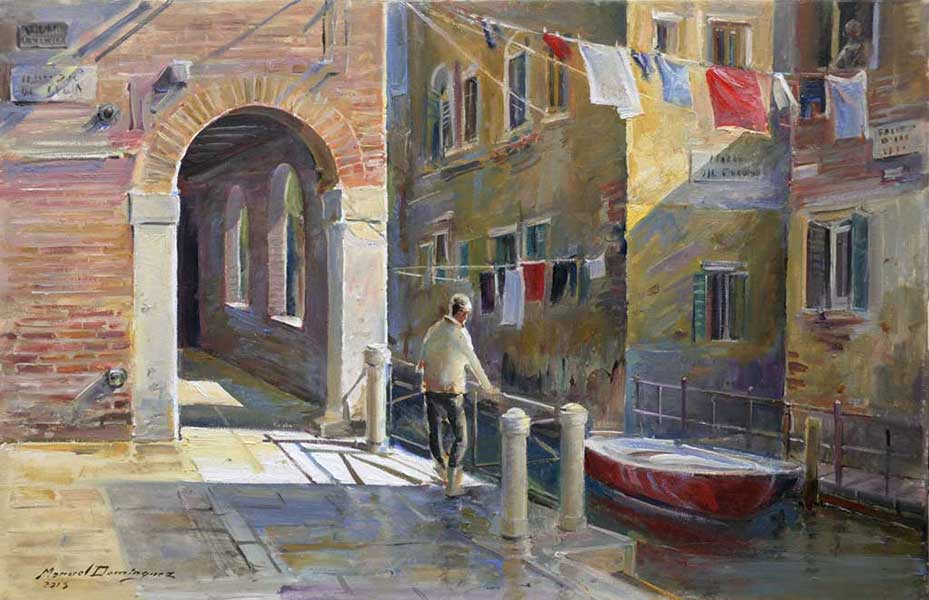 Canal de Venecia. Óeo de Manuel Domínguez