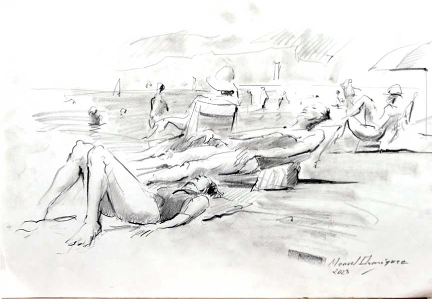 Sketches on the beach
