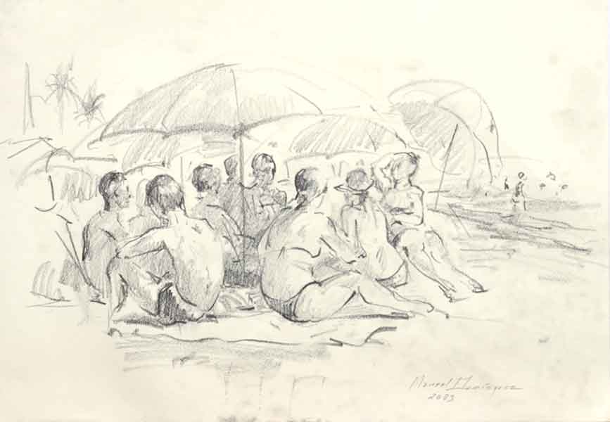 Sketches on the beach