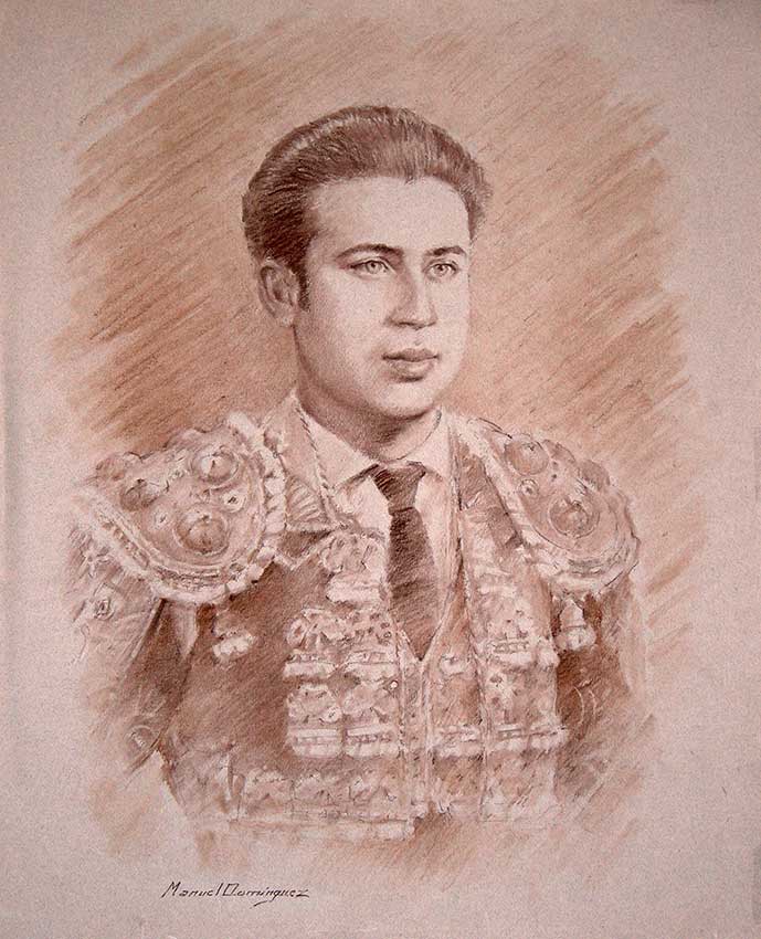 Sepia portrait of the painter Manuel Domínguez 19