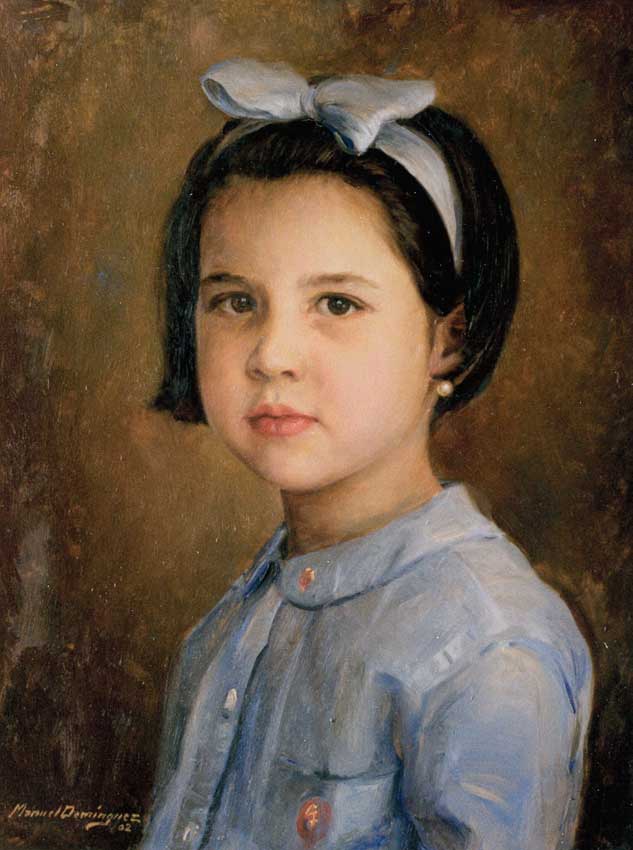 Retrato al oleo  38 -Retrato de niña por Manuel Domínguez
