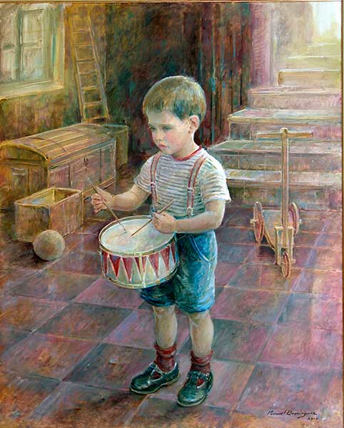  The drum boy, oil painting by Manuel Domínguez