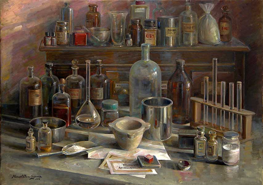  The back room, oil painting by Manuel Domínguez