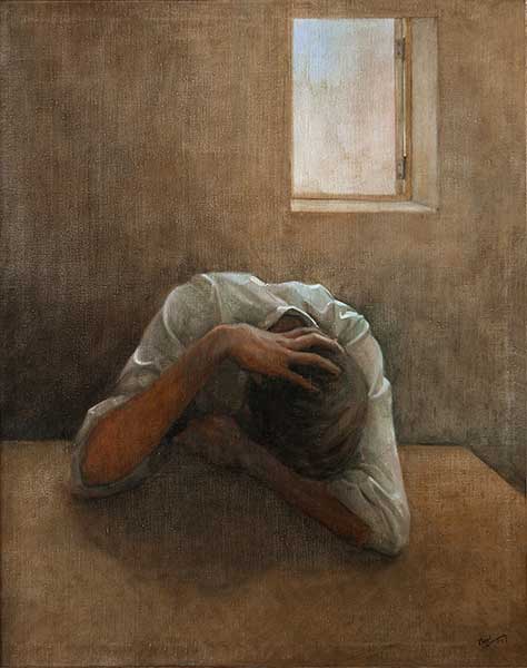  Tormented, oil painting by Manuel Domínguez