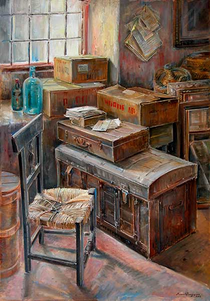 El Baúl. 116 x 81 cm, pintura al óleo de Manuel Domínguez