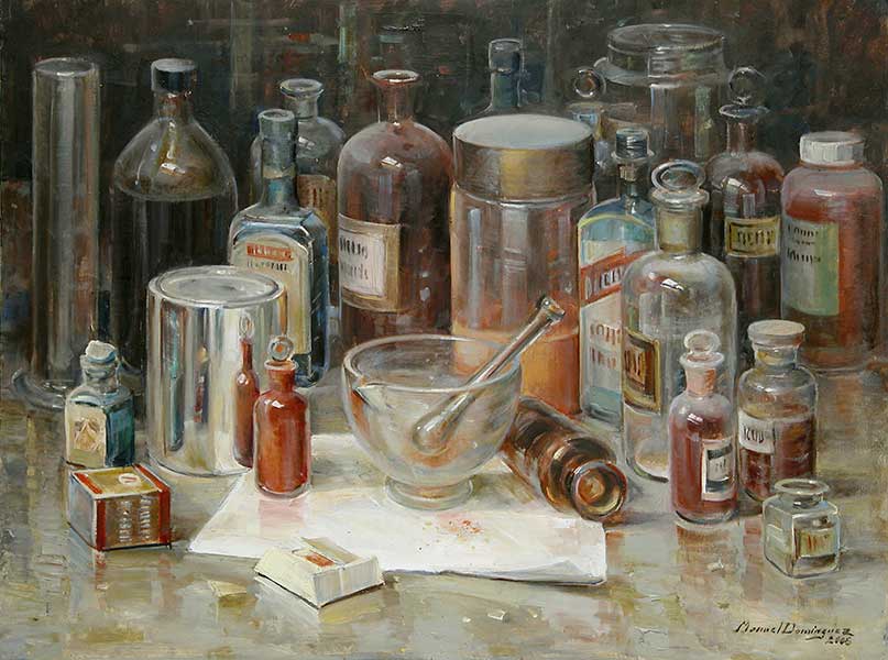  In the back room, oil painting by Manuel Domínguez