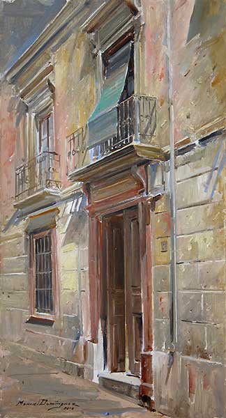  The door, oil painting by Manuel Domínguez