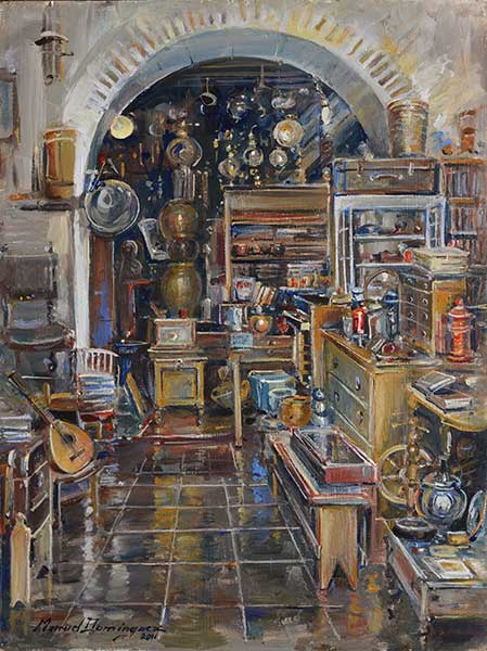  Anticuariam of Cadiz, oil painting by Manuel Domínguez